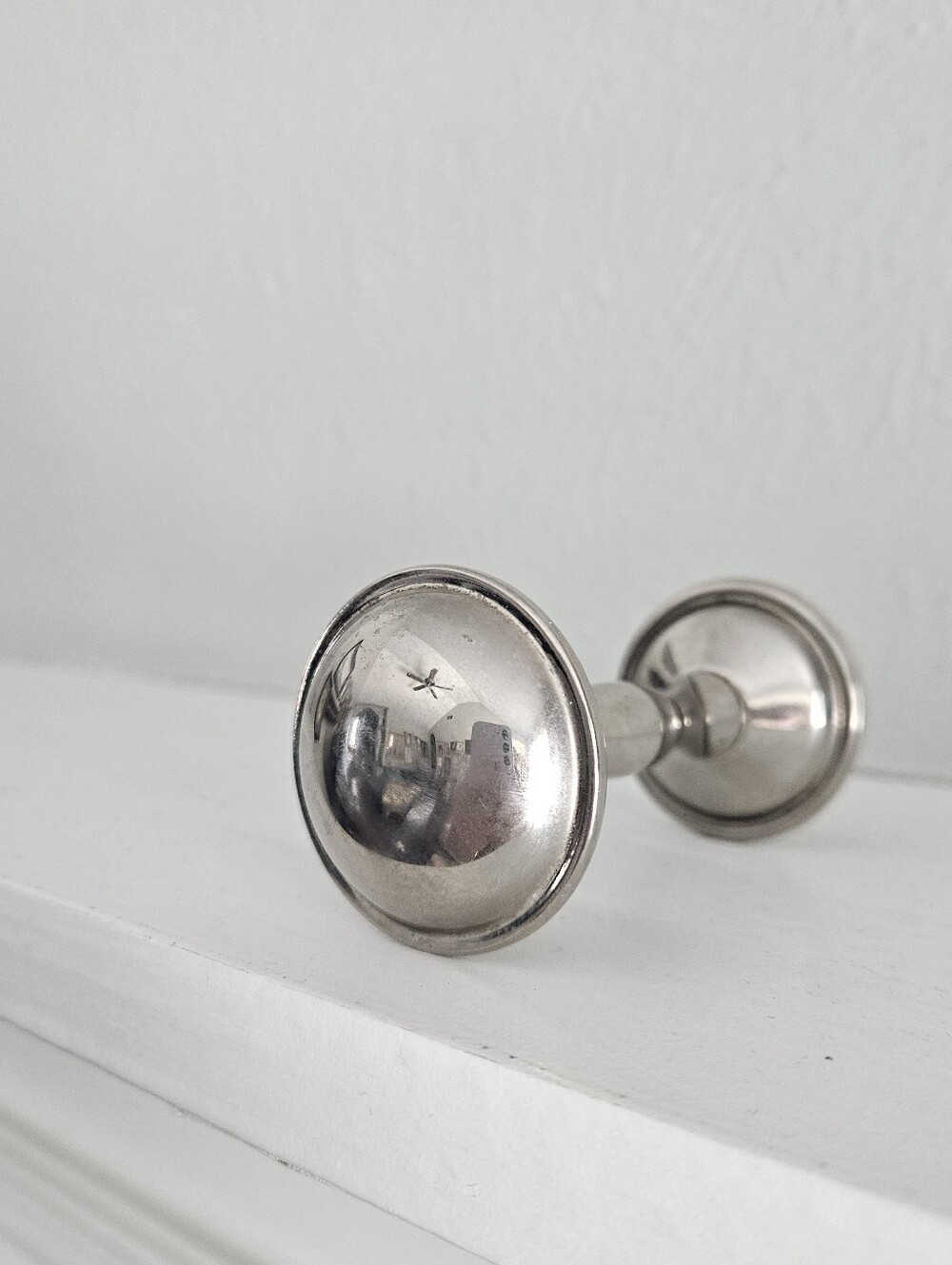 Vintage/Antique 1950s Sterling Silver Infant Baby Dual End Rattle Toy - Picture 3 of 5